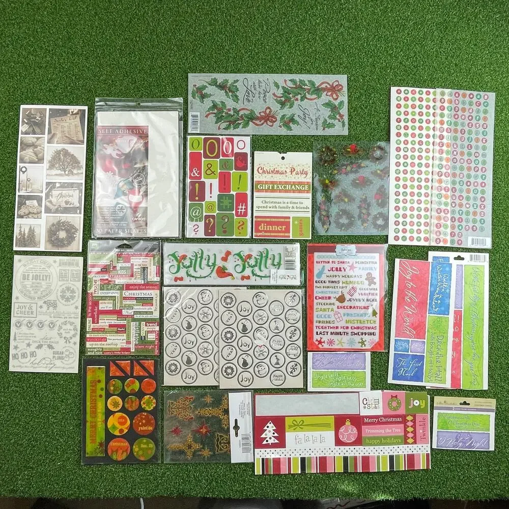 Vintage Mixed Lot Christmas Holiday Scrapbooking Planner Stickers